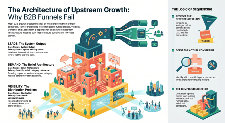 The 3 Growth Outcomes: Visibility, Demand, and Leads – And Why Confusing Them Is Costing You Pipeline